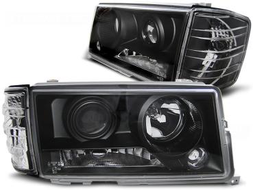 Scheinwerfer Klarglas Projektor für Mercedes 190 W201 Bj. 82-93 Schwarz